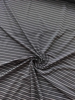 Hodně elastický úplet černobílý proužekproužek