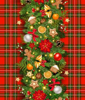 Vaflovina - utěrkovina vánoční běhoun