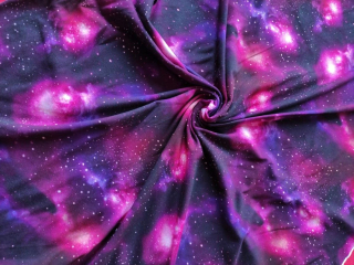 Elastický úplet DIGITÁLNÍ TISK galaxie