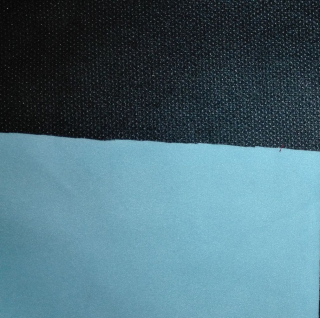 jednobarevný fleece světle modrý s černou podšívkou