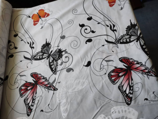 plátno MOTÝLCI šíře 220CM