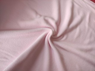 jednobarevný fleece světle růžový, 1,65m za 260,-